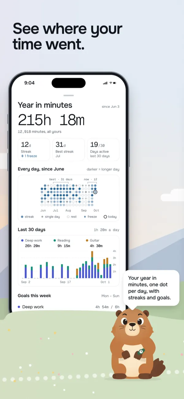 See where your time went: Year in minutes history